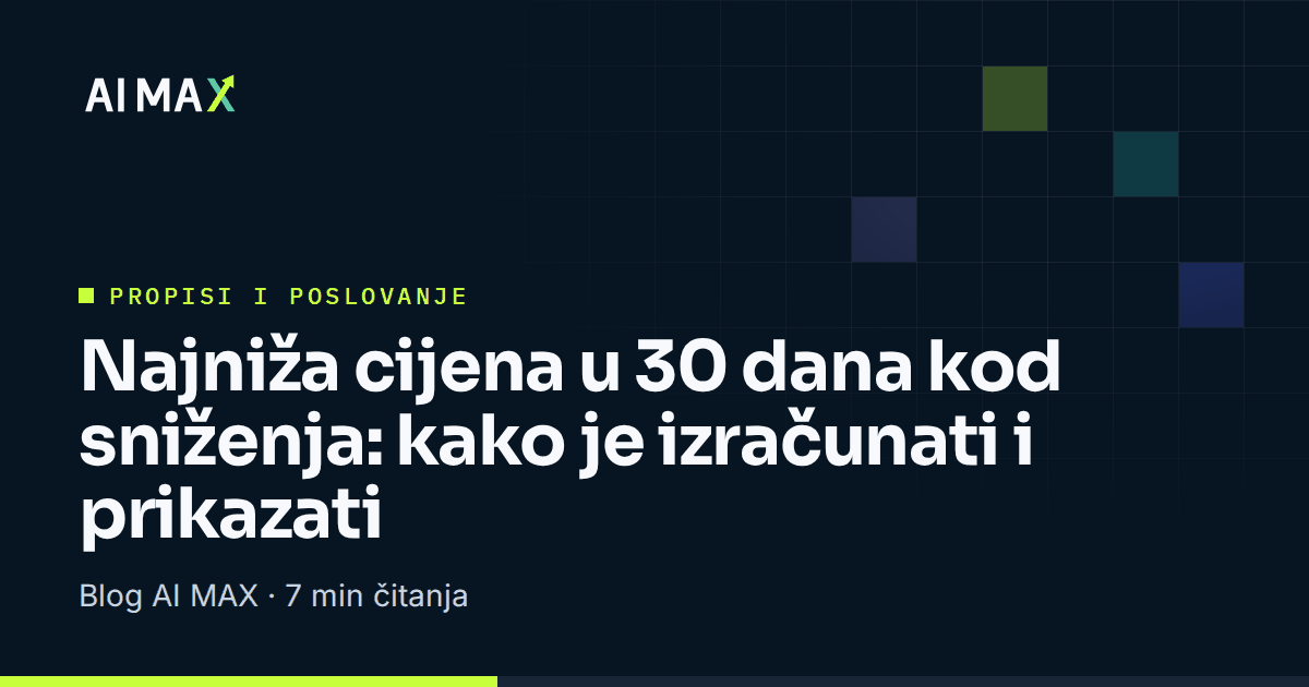 Najniža cijena u 30 dana kod sniženja: kako je izračunati i prikazati